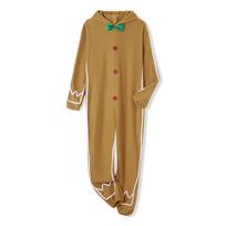 Combhasaki Christmas Adult Gingerbread Man Costume Oneseie Rompers Family Matching Outfit Hooded Jumpsuit Holiday Party Cosplay Kid 3-4T imbieras