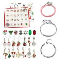 24Pcs Necklace Pendant Christmas Countdown Calendar Blind Box Bracelet Gift Box sidabras
