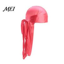 Imitation Silk Turban Sweat Wicking Pirate Hat, Head Wrap, 2 in 1 Street Style Headwear Hat Long Tail Scarf, for Vacation Festival Smooth Fabric