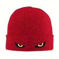 Evil Yellow Eyes Beanie Hats Bonnet Hats FeUnisex Unisex Trendy Hippie Knitting Hat Autumn Graphic Elastic Caps