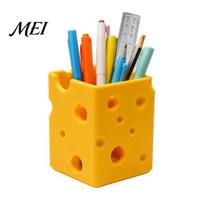 Small Item Organizer Creative 3D Printed Cheese Pen Holder, Cute Desktop Organizer, Student Desk Supplies Multifunctional Storage Ornament for 1pc