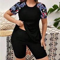 Plus Size Swimsuits Woman 2026 Two-Piece Surf Swimwears Sports Beachwear High Waist Bathing Suit Pool Women's Swimming Suit 1XL juoda