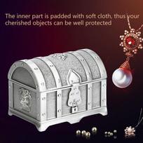 Silver Treasure Chest Box Zinc Alloy Material Pirate Trinket Chest  Treasure Collection