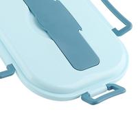 Includes Spoon & Chopsticks Stainless Steel Lunch Box 4-Compartment Insulated Lunch Box  Family Use mėlyna