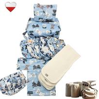 Zestaw pieluch wielorazowych pieski niebieskie bambus pieluchy nappime