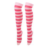 Thigh High Stockings Womens Striped Ladies Girls Black White Pink Long Over Above Knee Socks Femboy Cosplay Lolita Harajuku Y2K One Size