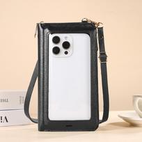 PU Leather RFID Anti Theft Purse Touch Screen Mini Shoulder Bag  for Shopping Travel juoda