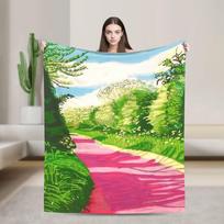 David Hockney Inspired Poolside Pop Art Vibrant Modern California Style Blanket Soft Throw Blanket Winter Home Decor Bedspread Size: 75*100cm, Weight: 230 GSM
