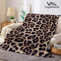 Multi Tone Leopard Fur Printed Blanket Suitable for Sofas Beds Offices Travel Camping Chairs Warm Plush Blanket Size: 75*100cm, Weight: 230 GSM brown