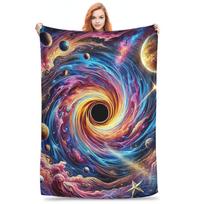 Ethereal Vortex Blanket Breathable Fleece Sofa Throw Blanket for Home Bedroom Office Throws Bedspread Quilt Size: 75*100cm, Weight: 230 GSM