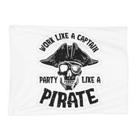 Work Like A Captain Party Like A Pirate Blankets Soft Warm Flannel Throw Blanket Bedding for Bed Living room Picnic Travel Home Size: 75*100cm, Weight: 230 GSM