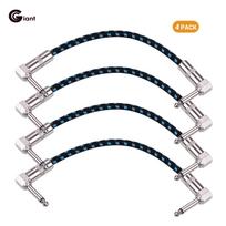 Ggiant AC-18-3 gitaros pedalo pataisymo kabeliai 6 colių ilgio koksialinis kabelis gryno vario ekranu su Black & Blue
