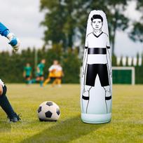 Pripučiamas futbolo treniruočių manekenas tikslių įgūdžių lavinimui balta