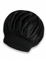 Solid Hair Bonnet Silk Bonnet Satin Bonnet Valentine's Day Valentines Hair Protection Cap Black Nighttime Care Daytime Home Comfort Beauty Tool one-size juoda