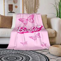 1pc Pink Butterfly Barbie Wallpaper Cartoon Blanket,Portable Throw for Travel & Camping, All Season Cozy Blanket,Ideal Gift 80cmx120cm
