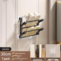 Punch-Free Double-Layer Bathroom Slipper Hanger, Wall-Mounted, Behind-the-Door Shoe Rack with Draining Storage