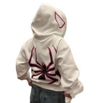 Unisex paltas Spider Print Tamsus Punk Style Unisex Helovino kostiumas High Street Hip Hop Minkštas pliušinis su užtrauktuku ilgomis rankovėmis žieminis rudens paltas su gobtuvu M balta