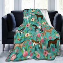 Arklių margumo pledas Ponytės Gyvūnų pledas berniukams mergaitėms Minkštas lengvas flanelės pledas lovai sofai visų sezonų 80x120cm