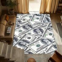 Pinigai Dolerio Banknotas Virtuvės Kilimas Kilimėlis Kilimas Namų Dekoras Ilgas Koridorius Virtuvė Pinigų Turtai Prabanga Auksinis Turtingas Elegantiškas Vidaus 40x60cm gray