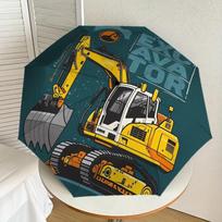 1pc Excavator Style Construction Machinery Umbrella with Plastic Handle,Suitable for All Seasons Home Travel Outdoor UmbrellaDD385