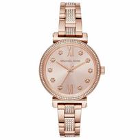 Michael Kors MK3882 Sofie Crystal Rose Dial Ladies Watch 36mm ryškiai rožinė