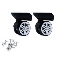 Heavy Duty Luggage Wheel Replacement Trolley Casters Double Row 360 Degree Swivel Suitcase SilentWheels 2pcs with Screw
