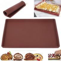 Silicone Cake Roll Pad Molds Non-stick Baking Mat Macaron Swiss Roll Oven Mat Baking Cake Mats Mold Tools Kitchen Accessories (Brown,31*26*1.5cm) ruda