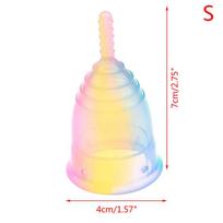 Multicolor Soft Menstrual Cup Silicone Feminine Hygiene Period Cup Reusable Cup beige