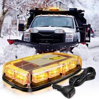 Roof Top Strobe Lights 48LED Emergency Safety Hazard Warning Light LED Flashing Light Bar Magnetic Mount for 12V 24V Car Truck geltona