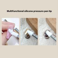 5Pcs/Set Silicone Wooden Handle Nail Art Pen Brush Uv Gel Polish Tip 3D Image Diy Dotting Polish Brushes Diy Sculpture Pen onesize
