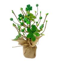 Burlap Wrapped Bottom Base St. Patrick's Day Burlap Mini Tree Decor