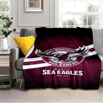 Manly Sea Eagles Crest Blanket Outdoor Flannel Blanket for Camping, Hiking, Garden Parties, Picnic Essentials,gift for family and friends 75x90cm