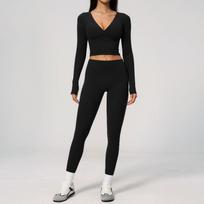 Zechuang Cream Sports Suit Grinding Slim Skinny High Waist Outdoor Fitness Running Sports Yoga Suit S