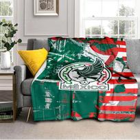 Mexico Football Crest Blanket Outdoor Flannel Blanket for Camping, Hiking, Garden Parties, Picnic Essentials,gift for family and friends 75x90cm