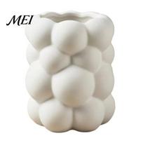 Versatile Storage Bucket 3D Bubble Cloud Shape Pen Holder, Desktop Organizer, Matte Milky Office Desk Cup White Aesthetic for Makeup Brushes balta