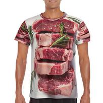 Sausage Cage T Shirt Men Funny Food Print Short Sleeve Casual Funny Food T Shirt Novelty Sausage Cage Graphic Breathable S