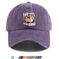 pc Corgi Dog Joyful Face Life Is Better with a Corgi Printed Baseball Cap Stylish and Cute Sun Hat Comfortable and Breathab 1pc