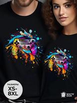 Gamepad Print Cotton T-Shirt S