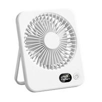 Portable Desk Fan Rechargeable 1200mAh Battery Operated Standing Fan with Digital Display Ultra-Quiet Foldable Desktop Fan 5 Speeds Adjustable balta