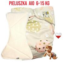 Pieluszka wielorazowa aio kieszonka bambus balony zielone  nappime