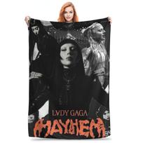 Lady Gaga Mayhem New Album Music Blankets Multi-function Flannel Throw Blanket for Couch Bedding Travel Throws Bedspread Quilt Size: 75*100cm, Weight: 230 GSM