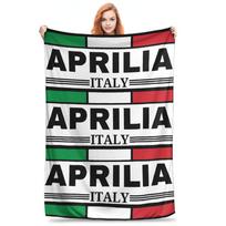 Flannel Throw Blanket Aprilias Italy Racing Logo Warm Plush Blankets Soft Bedding for Bed Living room Home Travel Couch Size: 75*100cm, Weight: 230 GSM