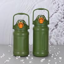 316 Nerūdijančio plieno termosas puodelis studentams ir poroms, sportinis butelis, nešiojamas lauko dvigubas alpinizmo virdulys 800ml žalia