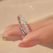 Sugar Cube Couple Ring Niche Light Luxury High-end Design Female Ins Live Pair Ring Simple and Versatile Ring