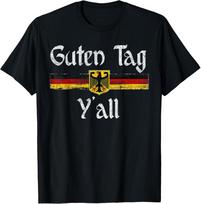 Guten Tag Y'all Oktoberfest German Flag Eagle Prost T-Shirt M