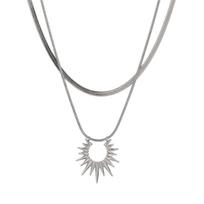 Titanium Steel Necklace Daily Wear Sun Layered Choker for Women Girl Party 1