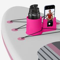 Multi-Functional Paddle Board Cup Holder 2 in 1 Rope Binding Kayak Drink Holder Anti-Dump PVC Paddle Phone Holder Kayak rožinė raudona spalva