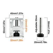 Zinc Alloy Table Leveler Feet Adjustable Furniture Height Adjuster  Furniture 50mm