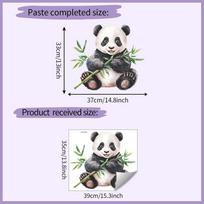 Painted Bamboo Panda Wall Stickers, Self-Adhesive Decor for Bedroom Living Room Entryway Dorm Room Decoration 35x39CM įvairiaspalvis