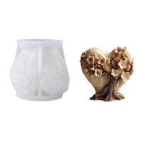 Heart Tree Shaped Silicone Candle Molds Food Grade Silicone for Handmade Candle Soap Wedding Decoration and Epoxy Resin 1 white